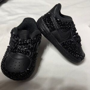 Black Sequin Kids Shoes
